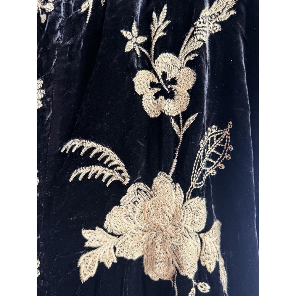 Johnny Was Kimono Jacket Womens Large Black Velvet Floral Embroidered Boho - Picture 3 of 10